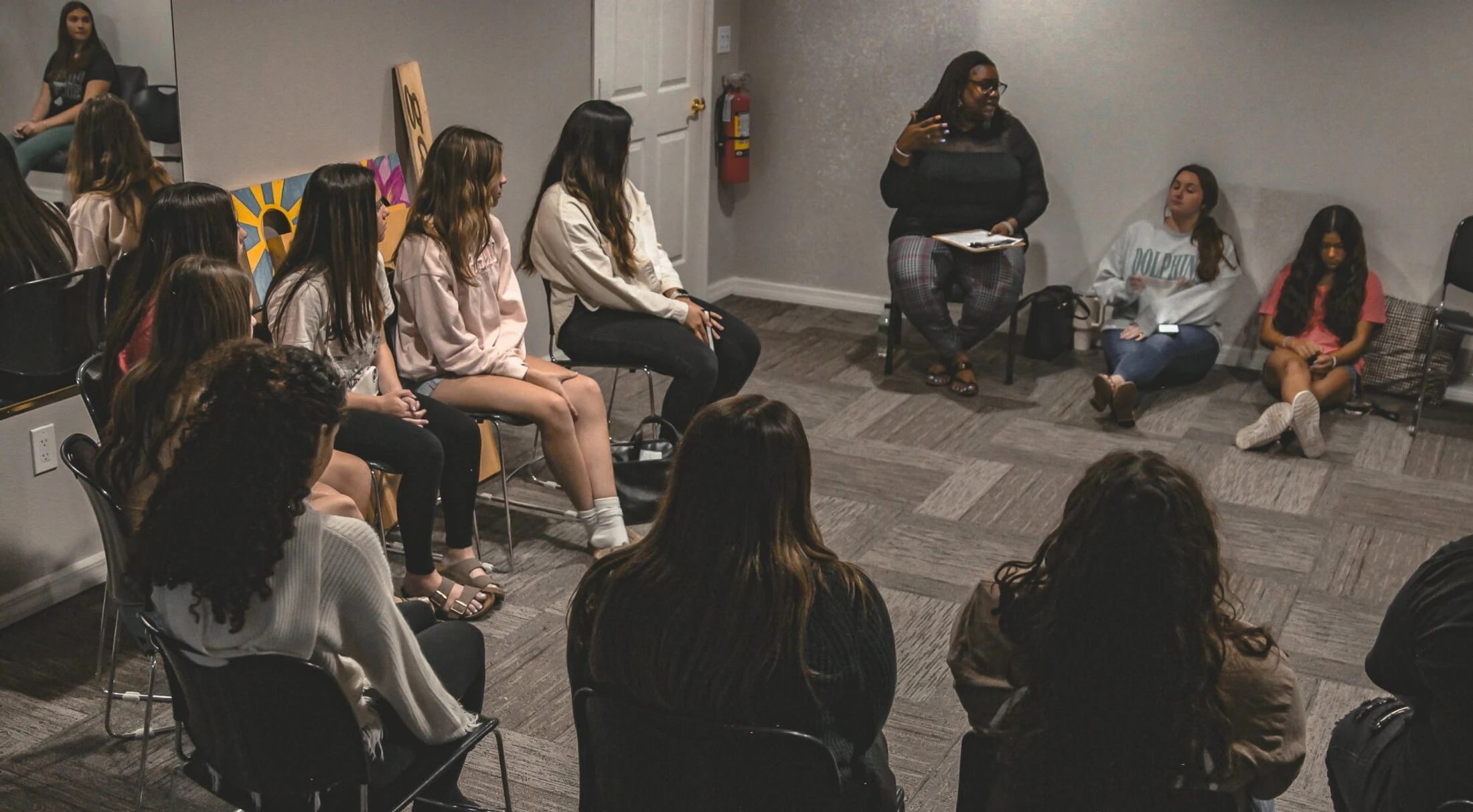 A New Life students small group